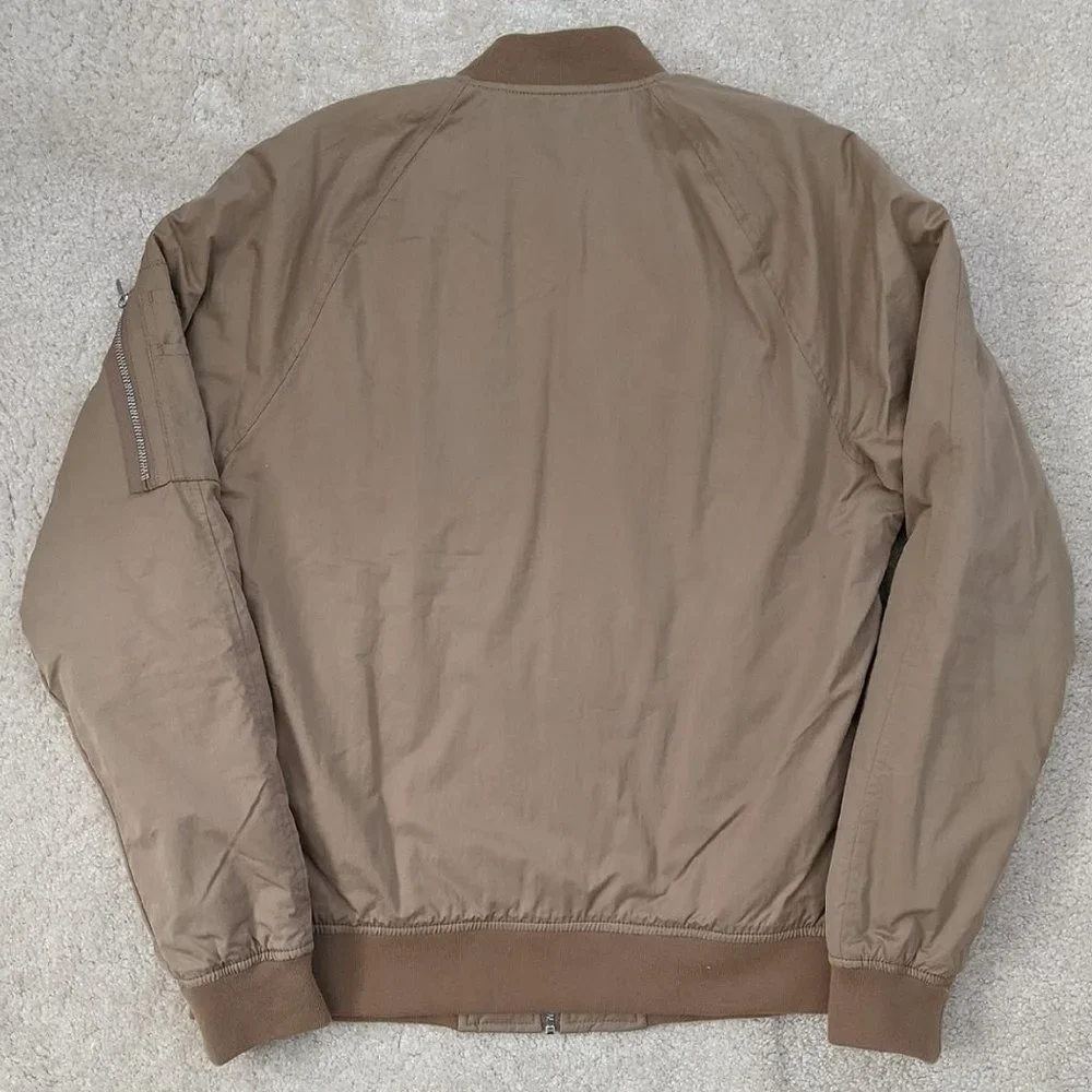 NWT Abercrombie & Fitch tan bomber jacket medium new